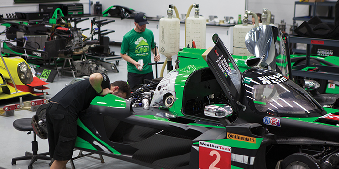 EMS employs a full staff of mechanics and racing technicians at their Riviera Beach facility Most of this professional staff travels to the race events around the country 