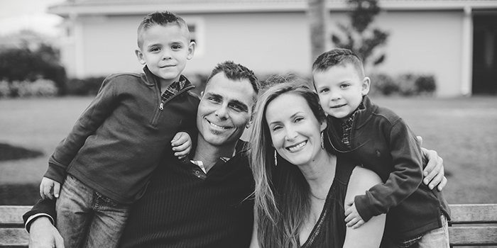 Ankiel with his wife Lory and their two boys Declan and Ryder