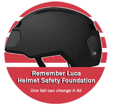 Keep an eye out for the Remember Luca Helmet Safety Foundation stickers in the community They contain a link to a helmet safety website 