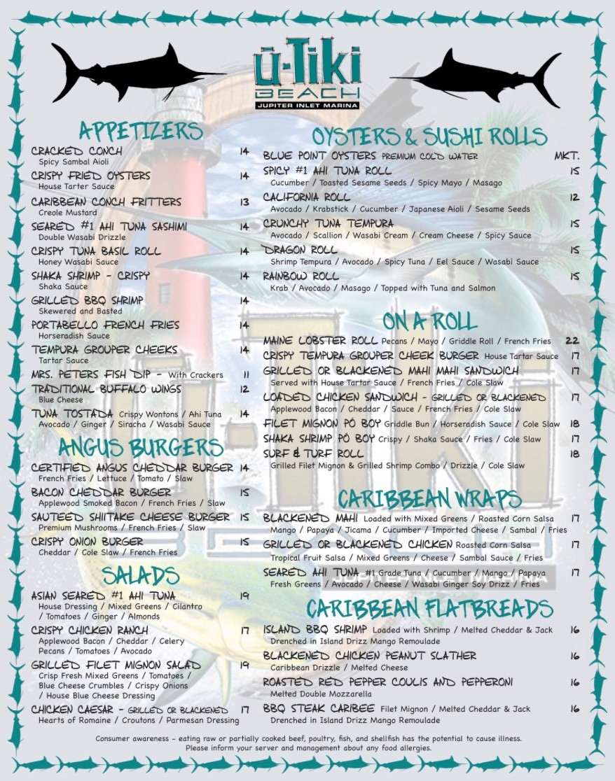 uTiki Lunch Menu