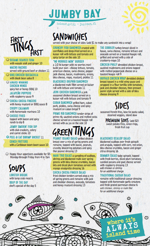 Jumby Bay Island Grill Menu