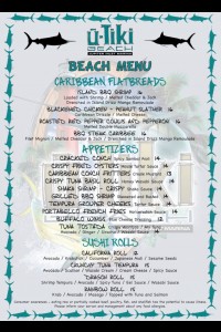 uTiki Beach Menu