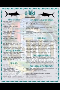 uTiki Lunch Menu