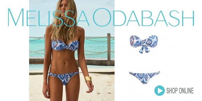 Melissa Odabash Martinique Bandeau Bikini Blue Ikat