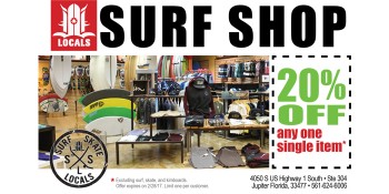 Save 20% at Jupiter Locals Surf Shop